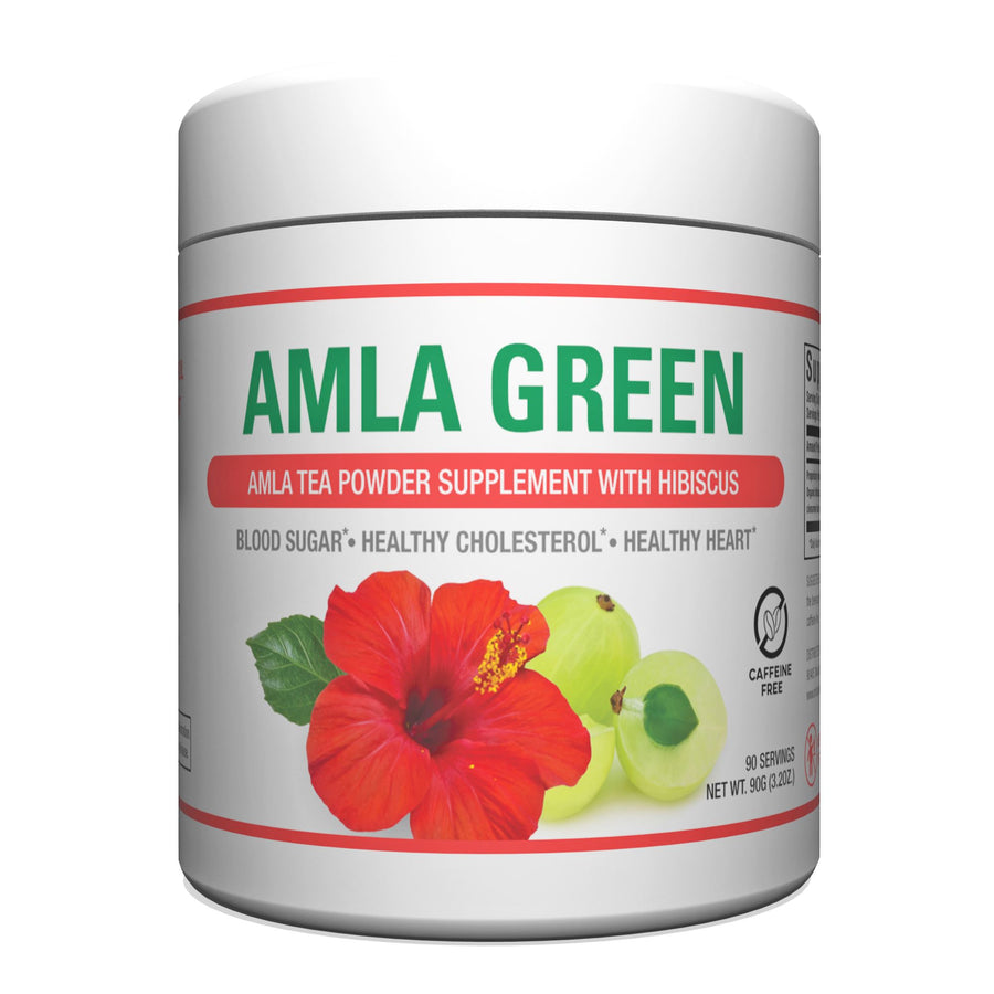Jar of Amla Green Tea Hibiscus Powder